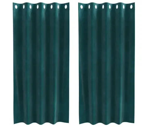 Melnie Aizkari Ar Aci Priekš 2 Gabaliem Tumši Zaļa Samta Vidaxl