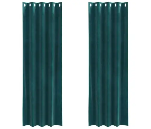 Aizkari Ar Acs Caurumiem 2 Gabali Tumši Zaļš Samts Vidaxl