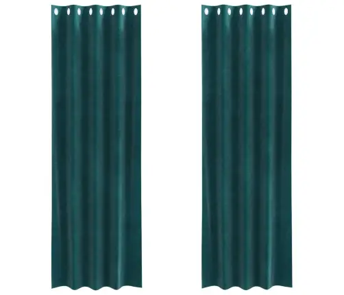 Melnie Aizkari Ar Acu Caurumiem 2 Gabali Tumši Zaļa Samta Vidaxl