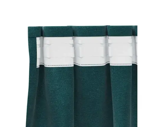 Melna Aizkaru Komplekts Ar Augšējo Līstīti 2 Gabali Tumši Zaļā Samta Vidaxl