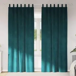 Užuolaidos 2 Pcs Tamsiai Žalia 140 X 225 Cm Aksomas