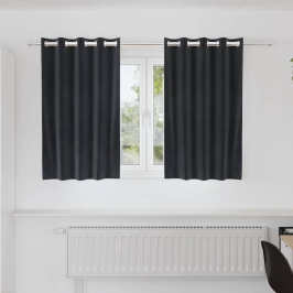 Užuolaidos 2 Pcs Tamsiai Pilka 140 X 140 Cm Aksomas