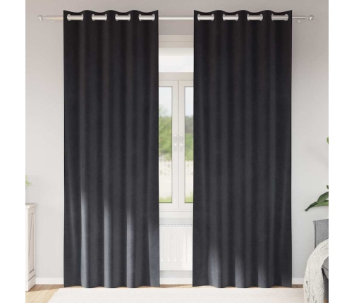 Užuolaidos 2 Pcs Tamsiai Pilka 140 X 225 Cm Aksomas