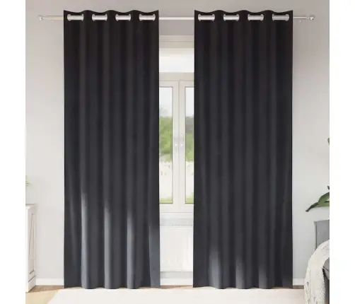 Tumšās Aizkari Ar Aci 2 Gabali Tumši Pelēks Samts Vidaxl Tumšās Aizkari Ar Aci 2 Gabali Tumši Pelēks Samts Vidaxl