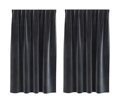 Melnie Aizkari Ar Augšējo Lenti 2 Gabali Tumši Pelēka Samta Vidaxl