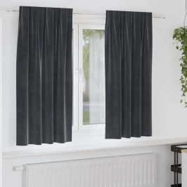 Užuolaidos 2 Pcs Tamsiai Pilka 140 X 175 Cm Aksomas
