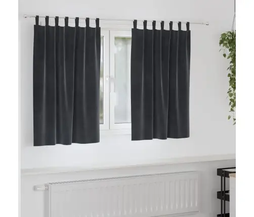 Užtemdymo Užuolaidos 2 Pcs Tamsiai Pilka 140 X 140 Cm Aksomas