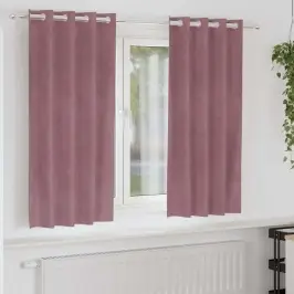 Užuolaidos 2 Pcs Tamsiai Rožinė 140 X 175 Cm Aksomas