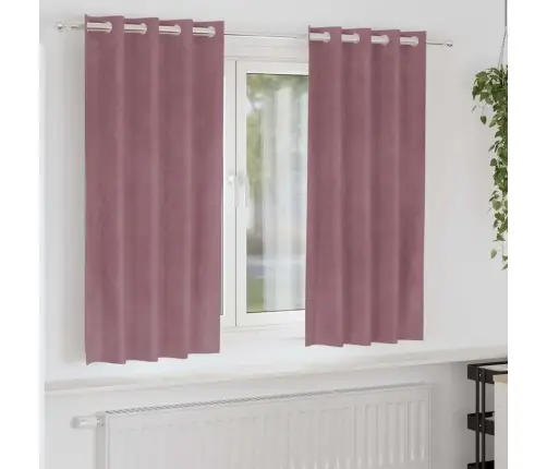 Užtemdymo Užuolaidos 2 Pcs Tamsiai Rožinė 140 X 175 Cm Aksomas