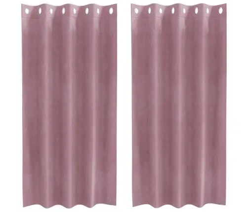 Užtemdymo Užuolaidos 2 Pcs Tamsiai Rožinė 140 X 175 Cm Aksomas