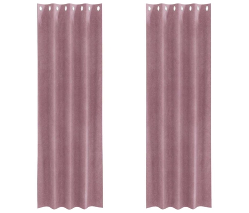 Melni Aizkari Ar Acīm 2 Gab Dark Pink Velvet Vidaxl