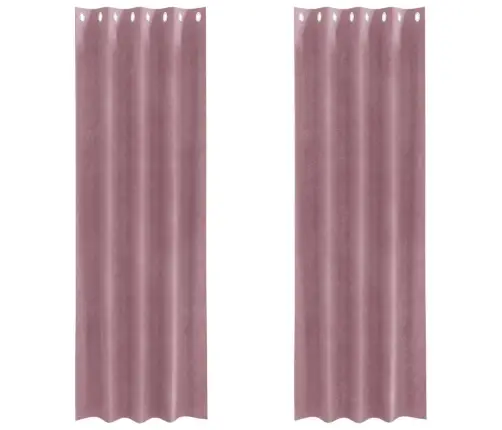 Melni Aizkari Ar Acīm 2 Gab Dark Pink Velvet Vidaxl