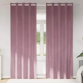 Užuolaidos 2 Pcs Tamsiai Rožinė 140 X 260 Cm Aksomas