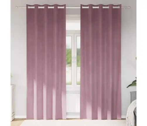 Melni Aizkari Ar Acīm 2 Gabali Tumši Rozā Zīda Vidaxl