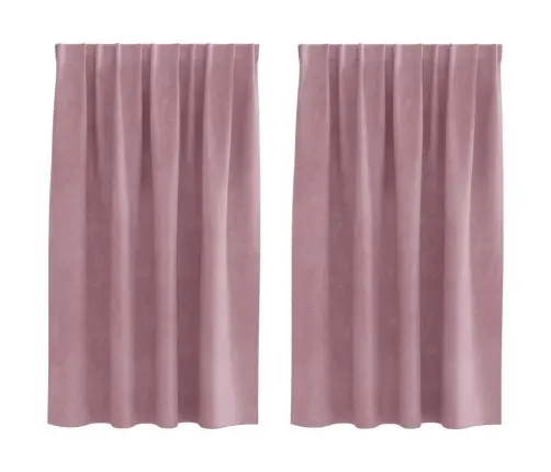 Aptumšojošie Aizkari 2 Pcs Tumšs Rozā 140 X 140 Cm Samts Vidaxl