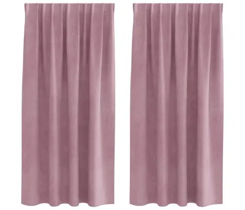 Aptumšojošie Aizkari 2 Pcs Tumšs Rozā 140 X 175 Cm Samts Vidaxl