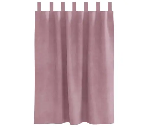 Melnbalti Aizkari Ar Karājošām Cilpām 2 Gab. Tumši Rozā Samts Vidaxl