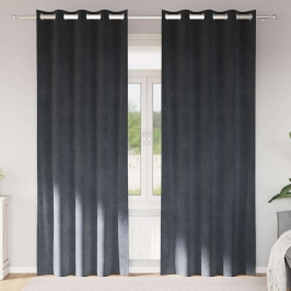 Aizkari Ar Aizkariem 2 Pcs Gaiši Pelēks 140 X 245 Cm Samts Vidaxl
