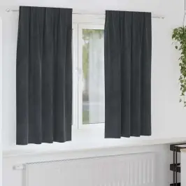 Aizkari Ar Aizkariem 2 Pcs Gaiši Pelēka 140 X 175 Cm Samts Vidaxl