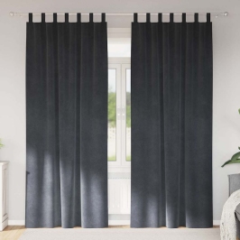 Aizkari Ar Aizkariem 2 Pcs Gaiši Pelēka 140 X 245 Cm Samts Vidaxl