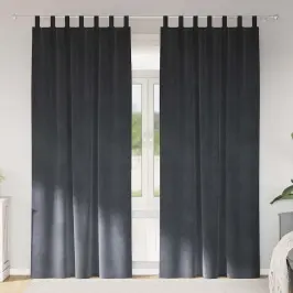 Užuolaidos 2 Pcs Šviesiai Pilka 140 X 245 Cm Aksomas