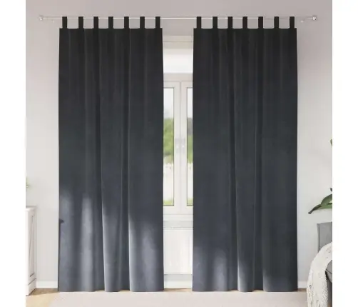 Užtemdymo Užuolaidos 2 Pcs Šviesiai Pilka 140 X 245 Cm Aksomas