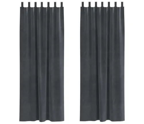 Užtemdymo Užuolaidos 2 Pcs Šviesiai Pilka 140 X 245 Cm Aksomas