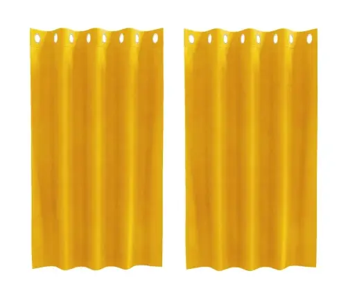 Pimendavad Kardinad 2 Pcs Kollane Sinep 140 X 140 Cm Samet