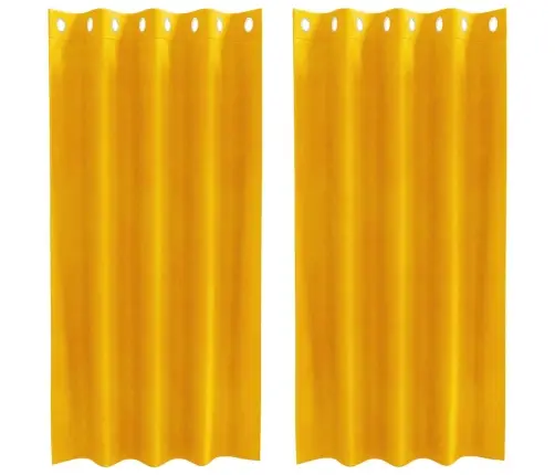 Aizkaru Ar Acīm 2 Gabali Sinepju Dzeltenā Samta Vidaxl