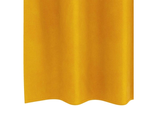 Užuolaidos 2 Pcs Mustard Yellow 140 X 260 Cm Aksomas