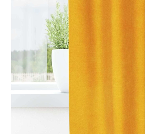 Užuolaidos 2 Pcs Mustard Yellow 140 X 260 Cm Aksomas