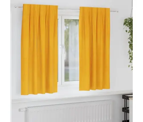 Užtemdymo Užuolaidos 2 Pcs Garučių Geltona 140 X 175 Cm Aksomas