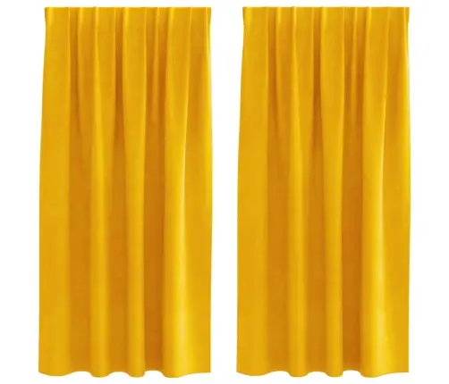 Užtemdymo Užuolaidos 2 Pcs Garučių Geltona 140 X 175 Cm Aksomas