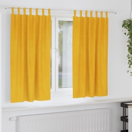 Kardinaid Kardinatega 2 Pcs Kollane Sinep 140 X 175 Cm Samet