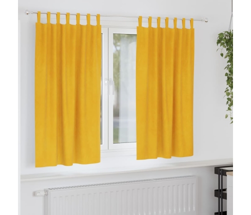 Kardinaid Kardinatega 2 Pcs Kollane Sinep 140 X 175 Cm Samet