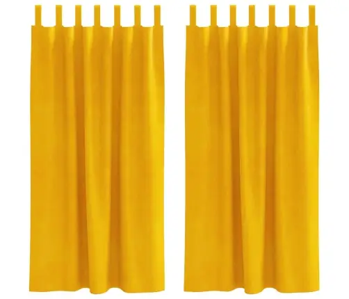 Užtemdymo Užuolaidos 2 Pcs Garučių Geltona 140 X 175 Cm Aksomas