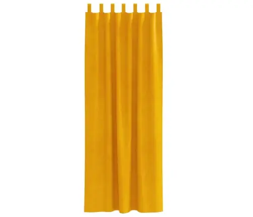 Melno Aizkaru Komplekts Ar Karājamiem Cilpiņām 2 Gabali Sinepju Dzeltenā Samta Vidaxl