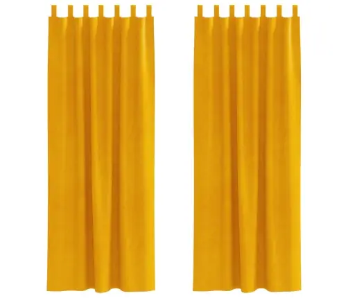 Blackout Aizkari Ar Karājošām Cilpām 2 Gab. Sinepju Dzeltena Samta Vidaxl