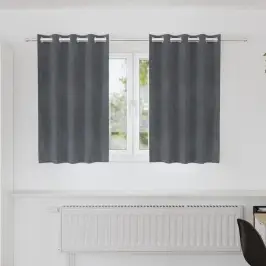 Užuolaidos 2 Pcs Šviesiai Pilka 140 X 140 Cm Aksomas