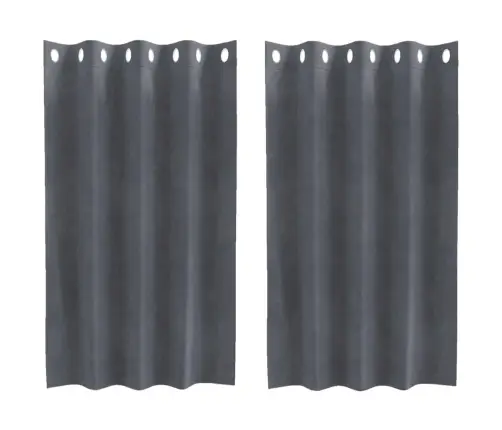 Melns Aizkars Ar Acs 2 Gabali Super Gaiši Pelēks Samts Vidaxl