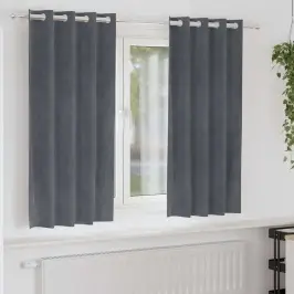 Aizkari Ar Aizkariem 2 Pcs Gaiši Pelēka 140 X 175 Cm Samts Vidaxl
