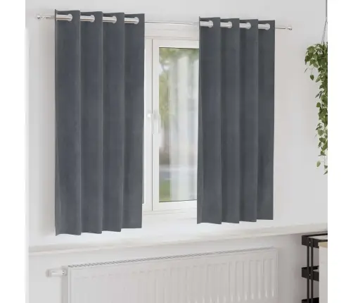 Melnie Aizkari Ar Acs 2 Gabali Super Gaiši Pelēks Samts Vidaxl