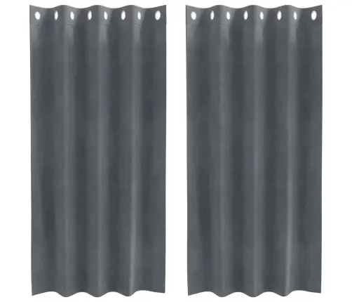 Melnie Aizkari Ar Acs 2 Gabali Super Gaiši Pelēks Samts Vidaxl