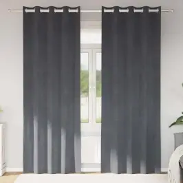 Aizkari Ar Aizkariem 2 Pcs Gaiši Pelēka 140 X 225 Cm Samts Vidaxl