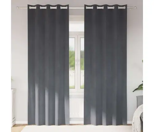 Užtemdymo Užuolaidos 2 Pcs Šviesiai Pilka 140 X 225 Cm Aksomas