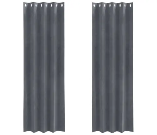 Užtemdymo Užuolaidos 2 Pcs Šviesiai Pilka 140 X 225 Cm Aksomas