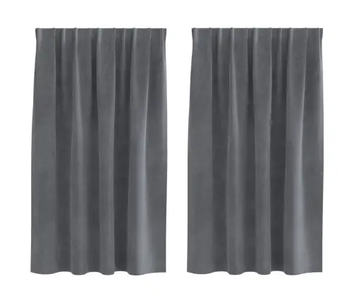 Aptumšojošie Aizkari 2 Pcs Gaiši Pelēks 140 X 140 Cm Samts Vidaxl