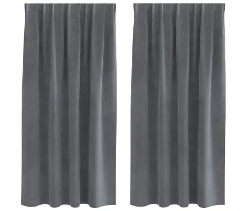 Blackout Aizkaru Komplekts Ar Augšējo Lentu 2 Gabali Super Gaiši Pelēks Samts Vidaxl