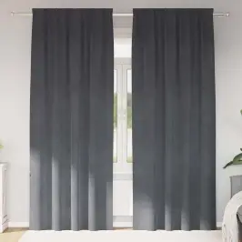 Užuolaidos 2 Pcs Šviesiai Pilka 140 X 225 Cm Aksomas