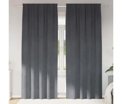 Užtemdymo Užuolaidos 2 Pcs Šviesiai Pilka 140 X 245 Cm Aksomas